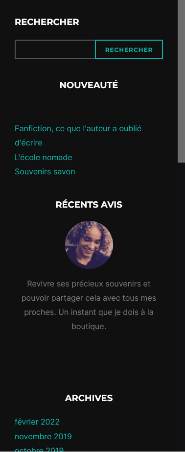 refonte site Boutique bleue