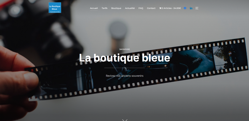 refonte site Boutique bleue