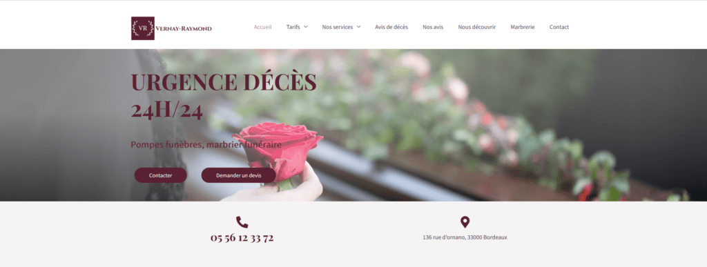 création site web de pompes funèbres