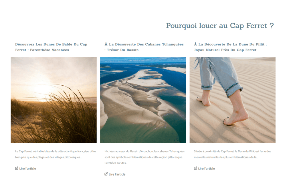 site de location saisonnière cap ferret