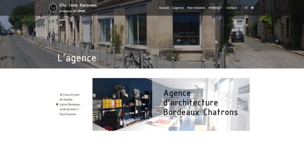 Création site web pour architecte à Bordeaux.